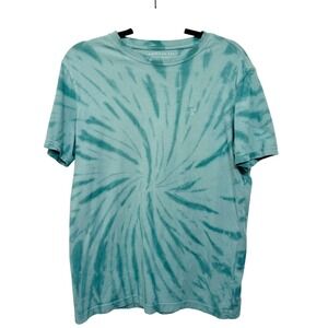 American Eagle Super Soft Mens XS Tie Dye Spiral T-Shirt Teal Green